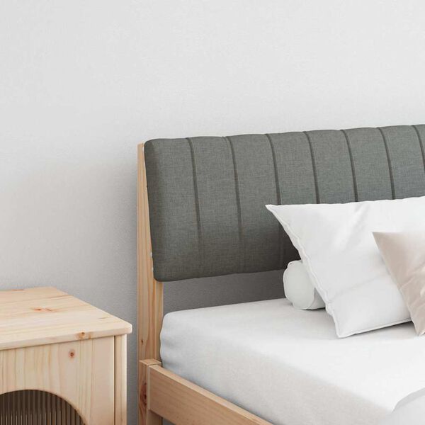 vidaXL Čalouněn&eacute; čelo postele Tmavě &scaron;ed&aacute; 200 cm Masivn&iacute; borov&eacute; dřevo