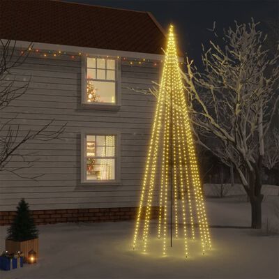 vidaXL Vánoční strom s hrotem 732 teple bílých LED diod 500 cm