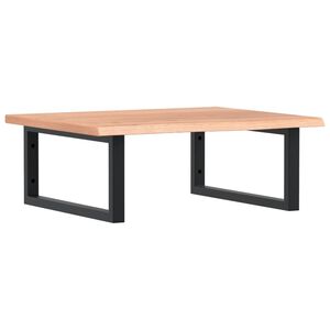 vidaXL Deska pod umyvadlo n&aacute;stěnn&aacute; ocel a masivn&iacute; dubov&eacute; dřevo