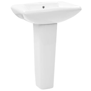 vidaXL Volně stoj&iacute;c&iacute; umyvadlo podstavec keramick&eacute; b&iacute;l&eacute; 580x470x200 mm