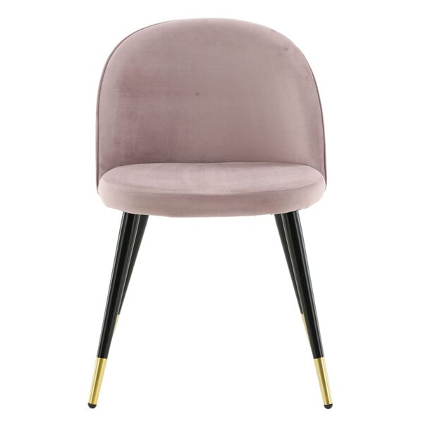 Venture Home J&iacute;deln&iacute; židle 2 ks samet samet čern&eacute; mosaz a starorůžov&eacute;