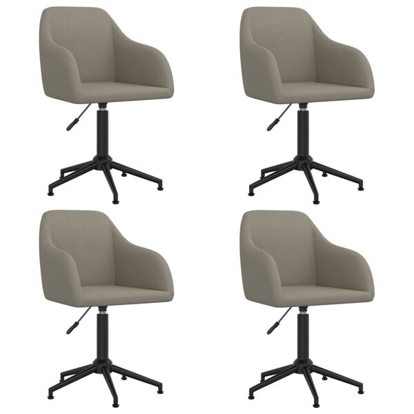 vidaXL Otočn&eacute; j&iacute;deln&iacute; židle 4 ks světle &scaron;ed&eacute; samet