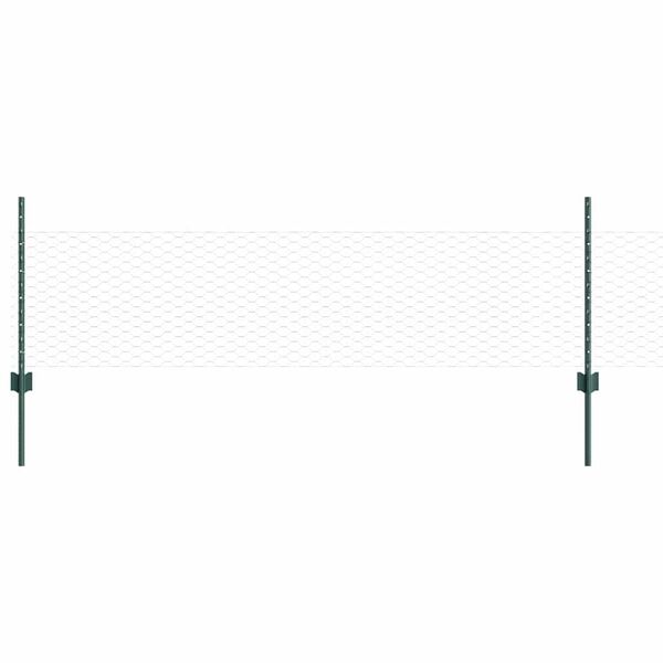 vidaXL Plot s sloupkem Zelen&aacute; 0,5 x 25 m Ocel