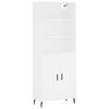 vidaXL Skř&iacute;ň highboard b&iacute;l&aacute; 69,5 x 34 x 180 cm kompozitn&iacute; dřevo