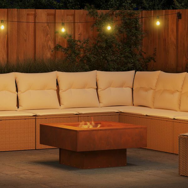 vidaXL Ohni&scaron;tě Hněd&aacute; 80 x 80 x 40 cm Povětrnostně odoln&aacute; ocel