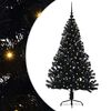 vidaXL Uměl&yacute; osvětlen&yacute; v&aacute;nočn&iacute; stromeček Čern&aacute; 150 cm PVC