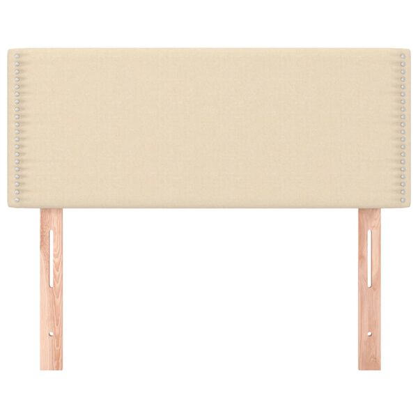 vidaXL Čelo postele kr&eacute;mov&eacute; 100x5x78/88 cm textil