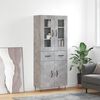 vidaXL Skř&iacute;ň highboard betonově &scaron;ed&aacute; 69,5x34x180 cm kompozitn&iacute; dřevo