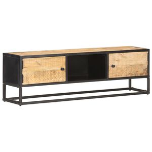 vidaXL TV stolek s vyřez&aacute;van&yacute;mi dv&iacute;řky 130x30x40 cm hrub&yacute; mangovn&iacute;k