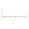 vidaXL Rám postele s čelem bílý Single masivní dřevo