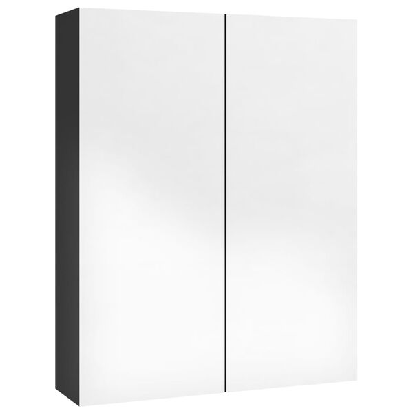 vidaXL Koupelnov&aacute; skř&iacute;ňka se zrcadlem 60 x 15 x 75 cm MDF z&aacute;řivě čern&aacute;