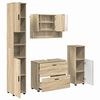 vidaXL Sada koupelnov&eacute;ho n&aacute;bytku 4 pcs Sonoma dub Skl&aacute;dan&eacute; dřevo a kov