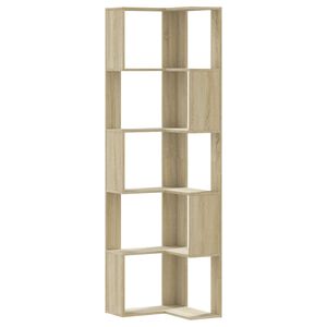 vidaXL Rohov&aacute; 5patrov&aacute; knihovna dub sonoma 50 x 50 x 179 cm kompozit