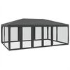 vidaXL Party stan s 10 s&iacute;ťovan&yacute;mi bočnicemi antracitov&yacute; 6 x 4 m HDPE