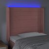 vidaXL Čelo postele s LED růžov&eacute; 103 x 16 x 118/128 cm samet