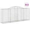 vidaXL Klenut&eacute; gabionov&eacute; ko&scaron;e 13ks 300x50x120/140cm pozinkovan&eacute; železo