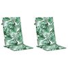 vidaXL Podu&scaron;ky na židli s vysok&yacute;m opěradlem 2 ks vzor listů textil