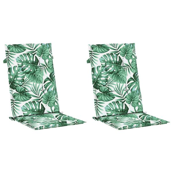 vidaXL Podu&scaron;ky na židli s vysok&yacute;m opěradlem 2 ks vzor listů textil