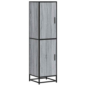 vidaXL Skř&iacute;ň highboard &scaron;ed&aacute; sonoma 35,5x35x139 cm kompozit a kov