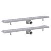 vidaXL Rovn&yacute; sprchov&yacute; odtokov&yacute; žlab 2 ks linky 830x140mm nerezov&aacute; ocel