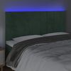vidaXL Čelo postele s LED tmavě zelen&aacute; 160x5x118/128 cm samet