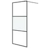 vidaXL Sprchov&aacute; z&aacute;stěna walk-in čern&aacute; 90x195 cm napůl ml&eacute;čn&eacute; ESG sklo