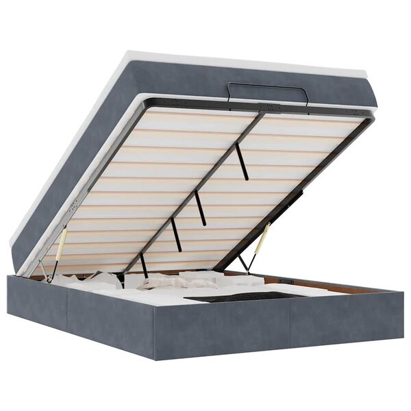 vidaXL Osmansk&yacute; r&aacute;m postele s matrac&iacute; tmavě &scaron;ed&aacute; 140x190cm samet