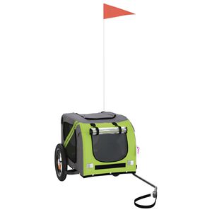 vidaXL Voz&iacute;k za kolo pro psa zelen&yacute; a &scaron;ed&yacute; oxfordsk&aacute; tkanina a železo