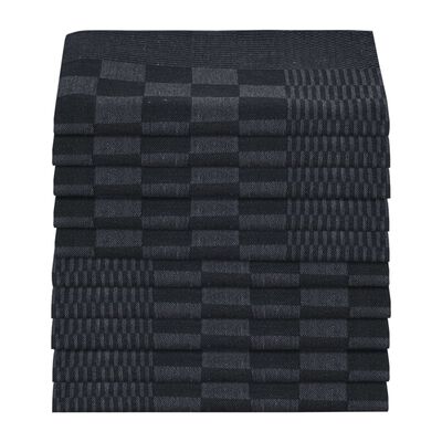 vidaXL Kuchyňské utěrky 10 ks černé a šedé 50 x 70 cm bavlna