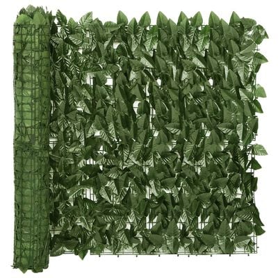 vidaXL Balkónová zástěna s tmavě zelenými listy 500 x 75 cm