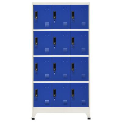 vidaXL Uzamykatelná skříň šedá a modrá 90 x 45 x 180 cm ocel