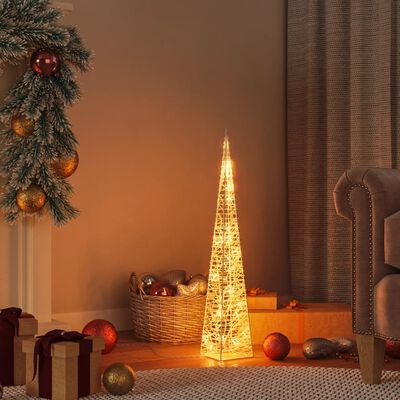 vidaXL Vánoční světelný kužel 30 teplých bílých LED diod 60 cm akryl