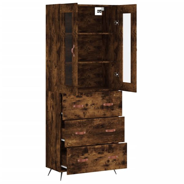 vidaXL Skř&iacute;ň highboard kouřov&yacute; dub 69,5 x 34 x 180 cm kompozitn&iacute; dřevo