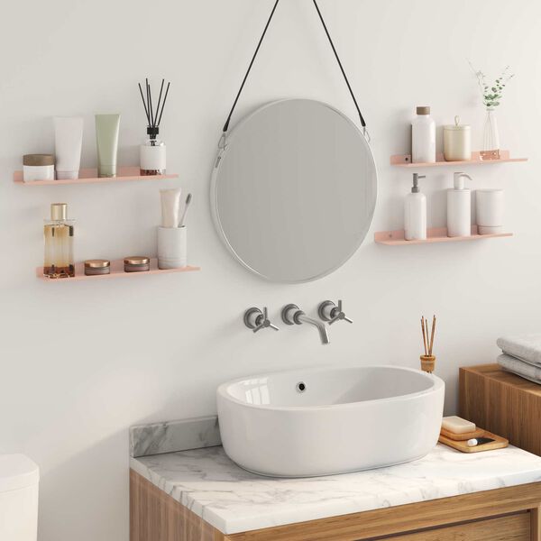 vidaXL Plovouc&iacute; police N&aacute;stěnn&yacute; 4 pcs Růžov&aacute; 40 x 8,5 x 2,5 cm Ocel