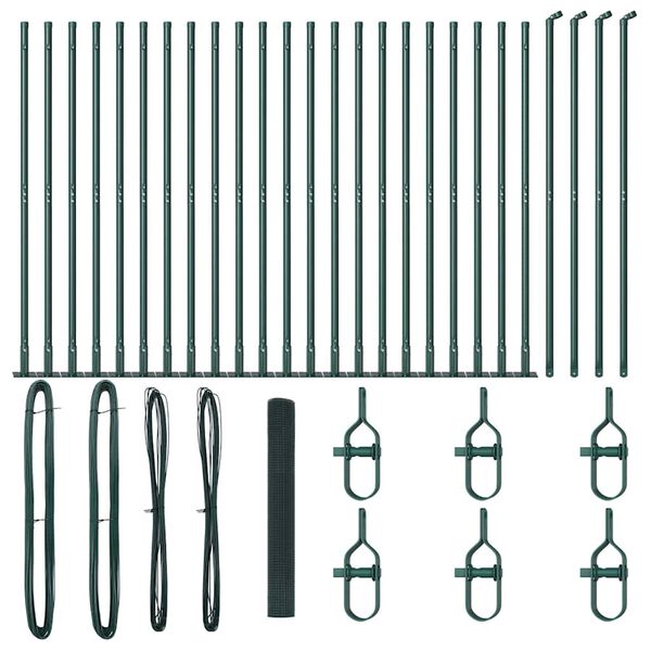 vidaXL Plotov&yacute; sloupek. Zelen&aacute; 50 x 1,2 m (16 x 16 mm s&iacute;ť) Ocel a PVC