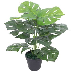 vidaXL Uměl&aacute; rostlina monstera s květin&aacute;čem 45 cm zelen&yacute;