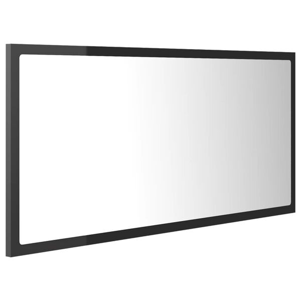 vidaXL LED koupelnov&eacute; zrcadlo &scaron;ed&eacute; vysok&yacute; lesk 90x8,5x37 cm akrylov&eacute;