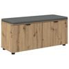 vidaXL Lavice na boty s polstrov&aacute;n&iacute;m Dub artisan 100 x 38 x 46 cm