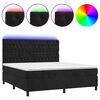 vidaXL Box spring postel s matrac&iacute; a LED čern&aacute; 180x200 cm samet