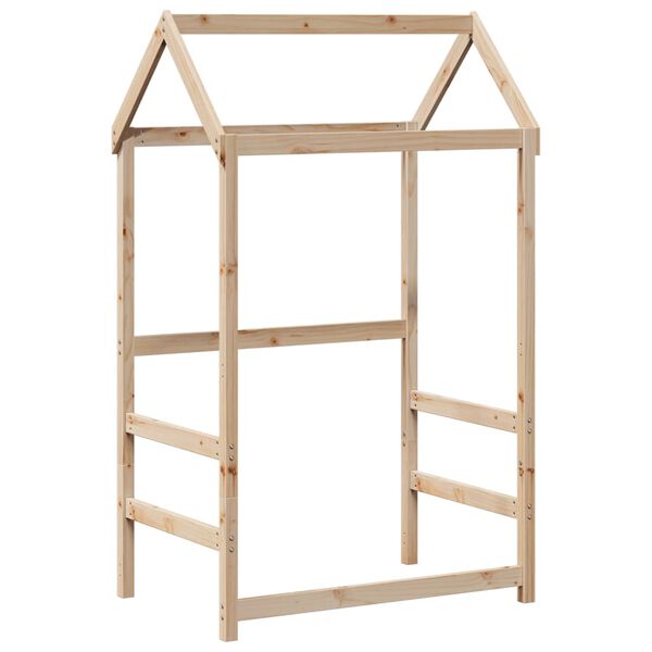 vidaXL Postel a lavice se střechou 75 x 190 cm masivní borové dřevo