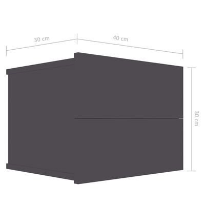 vidaXL Noční stolky 2 ks šedé 40 x 30 x 30 cm dřevotříska
