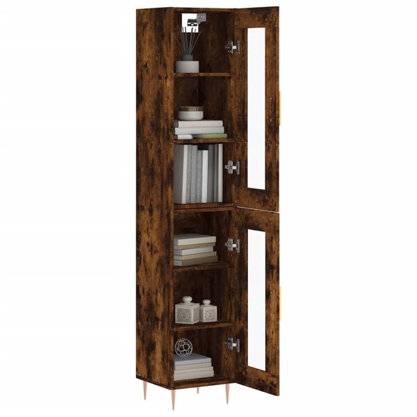 vidaXL Skř&iacute;ň highboard kouřov&yacute; dub 34,5 x 34 x 180 cm kompozitn&iacute; dřevo