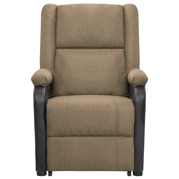 vidaXL Zvedací masážní křeslo taupe textil