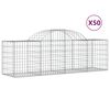 vidaXL Klenut&eacute; gabionov&eacute; ko&scaron;e 50 ks 200x50x60/80 cm pozinkovan&eacute; železo