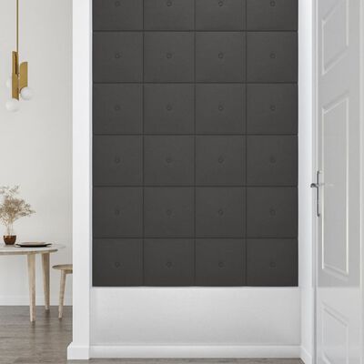 vidaXL Nástěnné panely 12 ks tmavě šedé 30 x 30 cm textil 1,08 m²