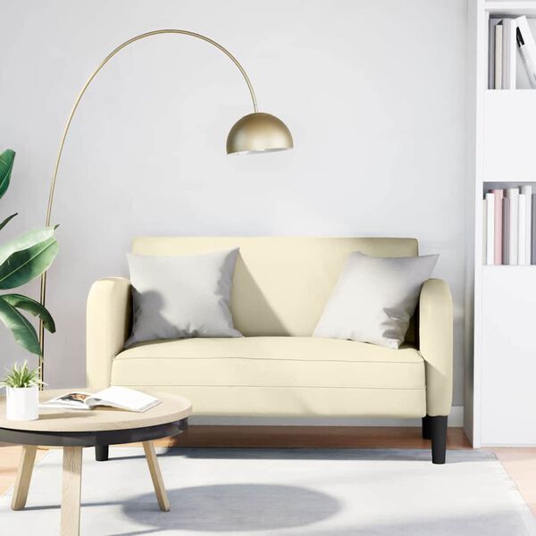 vidaXL Loveseat Sofa kr&eacute;mov&aacute; 110 cm uměl&aacute; kůže