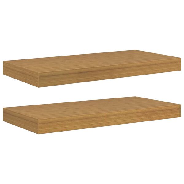 vidaXL N&aacute;stěnn&aacute; polička 2 pcs B&eacute;žov&aacute; 50 x 23 x 4 cm kompozitn&iacute; dřevo