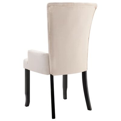vidaXL Jídelní židle s područkami 6 ks béžové textil