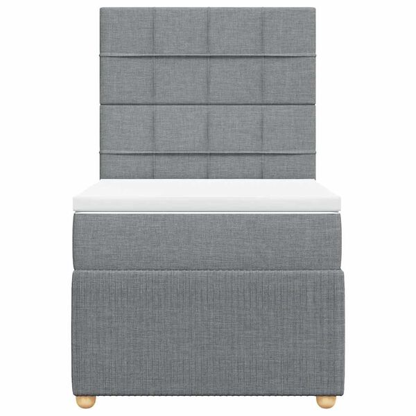 vidaXL Box spring postel s matrac&iacute; světle &scaron;ed&aacute; 90x200 cm textil