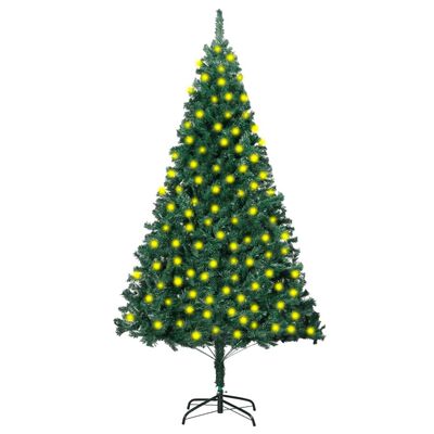 vidaXL Umělý vánoční strom s LED diody a silnými větvemi zelený 210 cm